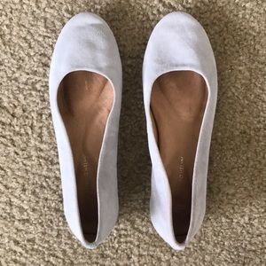 Blue faux suede flats